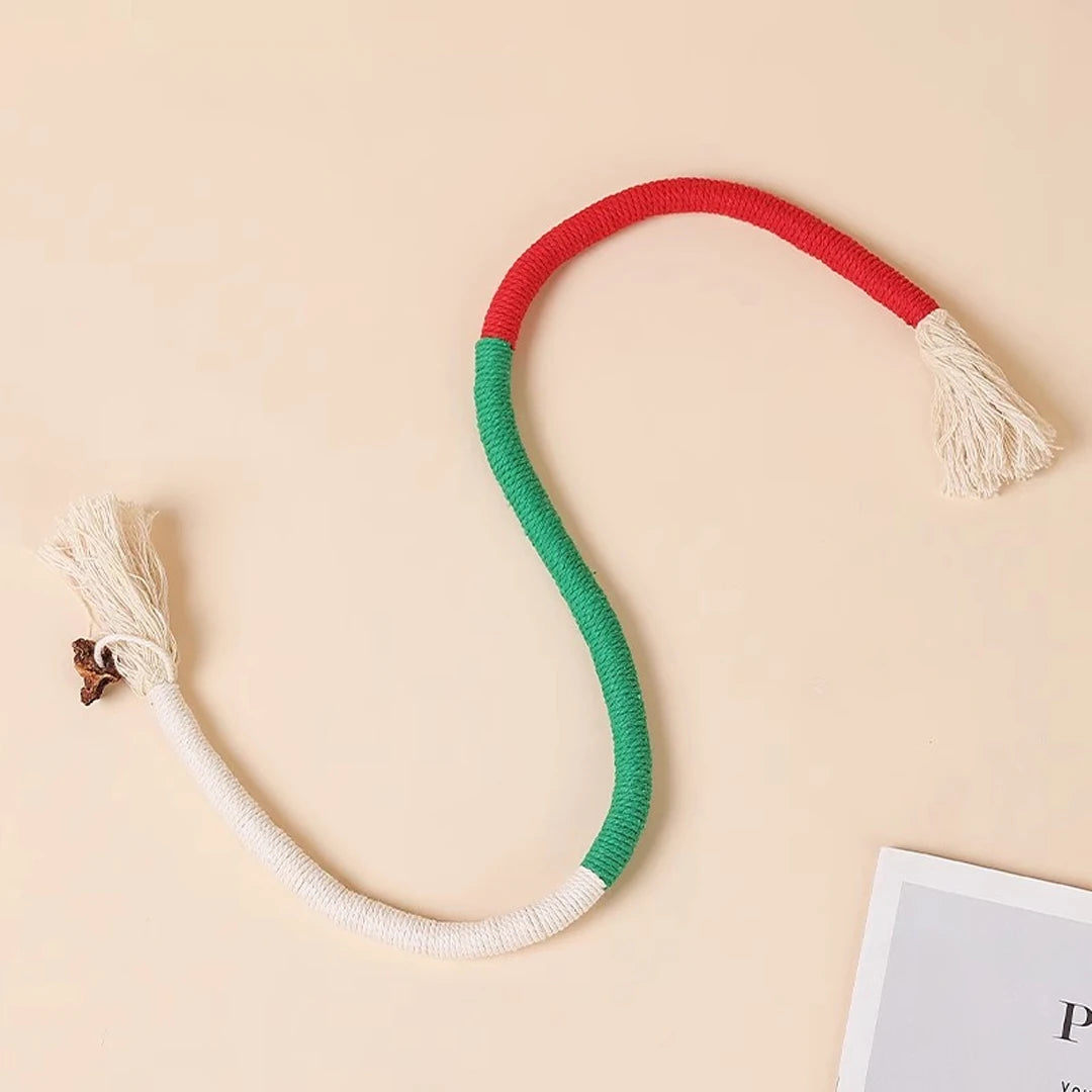 Cat Bite Rope Toy Grinding Teeth Durable Teasing Cat Rope Toy Cat Scratcher Rope Toy Cotton Rope Bite-resistant Chewing Toy