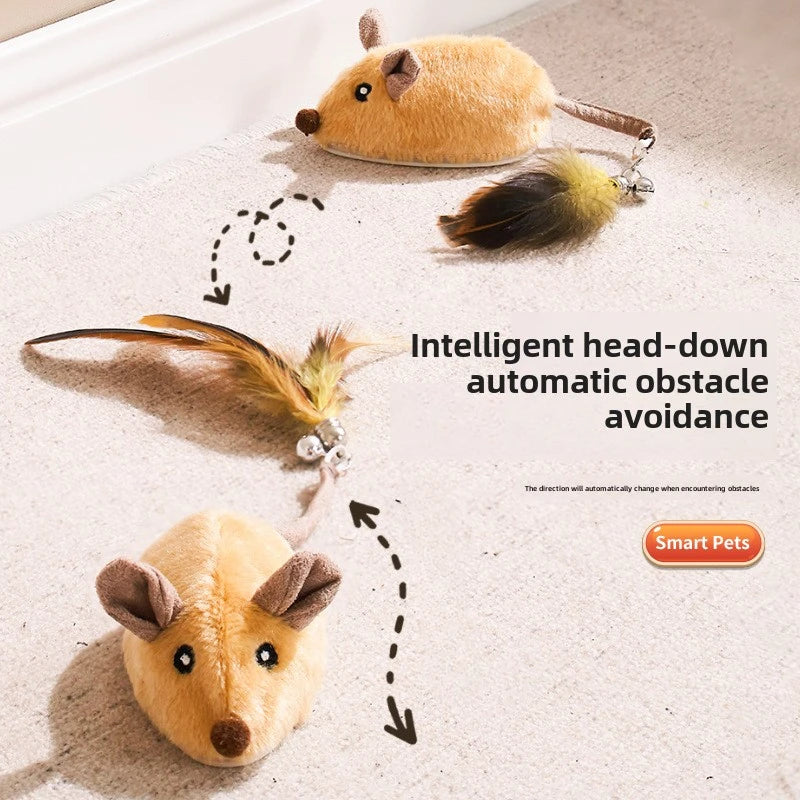 Automatic sensing Mouse Moving Cat Toys Electronic Squeaky Mice Moving Cat Mouse Toy for Kitten indoor/Outdoor pet dog Exercise