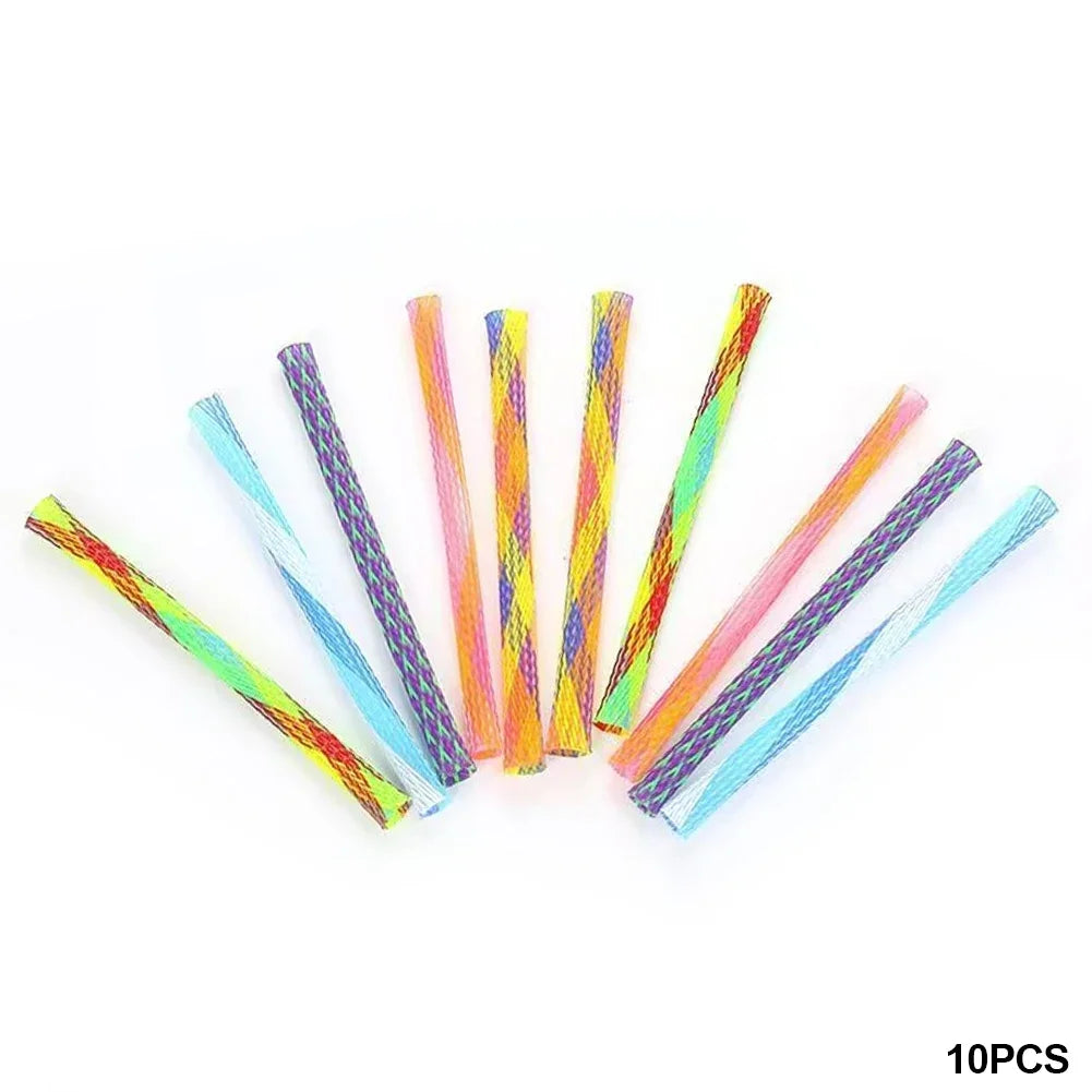 10 Cat Spring Toy Stick Freely Folding Spring Shape Multi-Color Cat Bouncing Kitten Toys Cat Interactive Toys Pet Supplies
