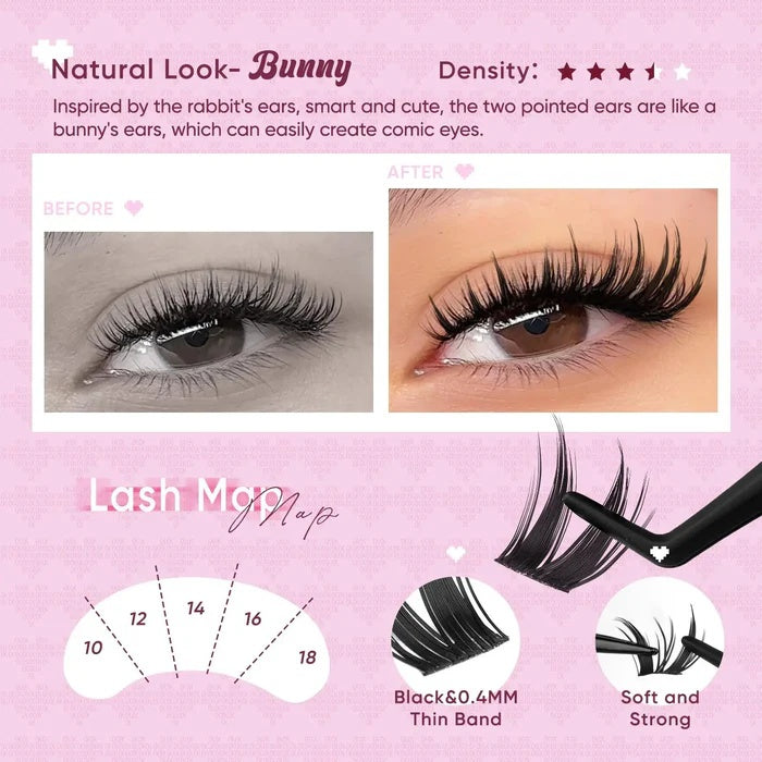 🔥Final 3 Hours: 70%OFF🔥Bunny Eyelash Clusters Kit