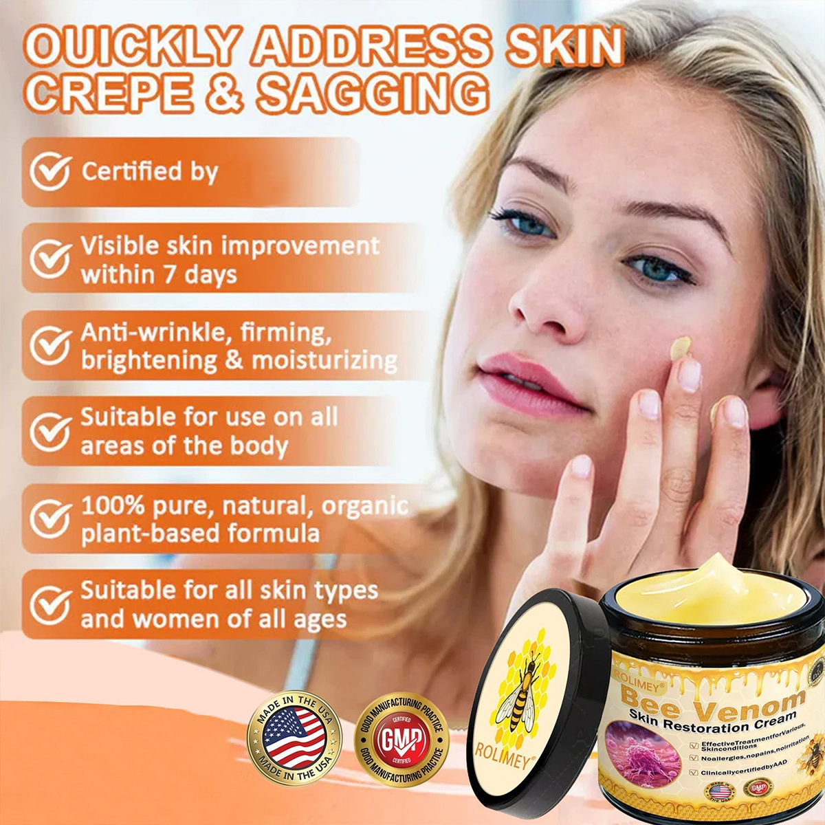 👨‍⚕️ Rolimey® Bee venom Pro Comprehensive Cream —Tightening for Skin Types 🔥