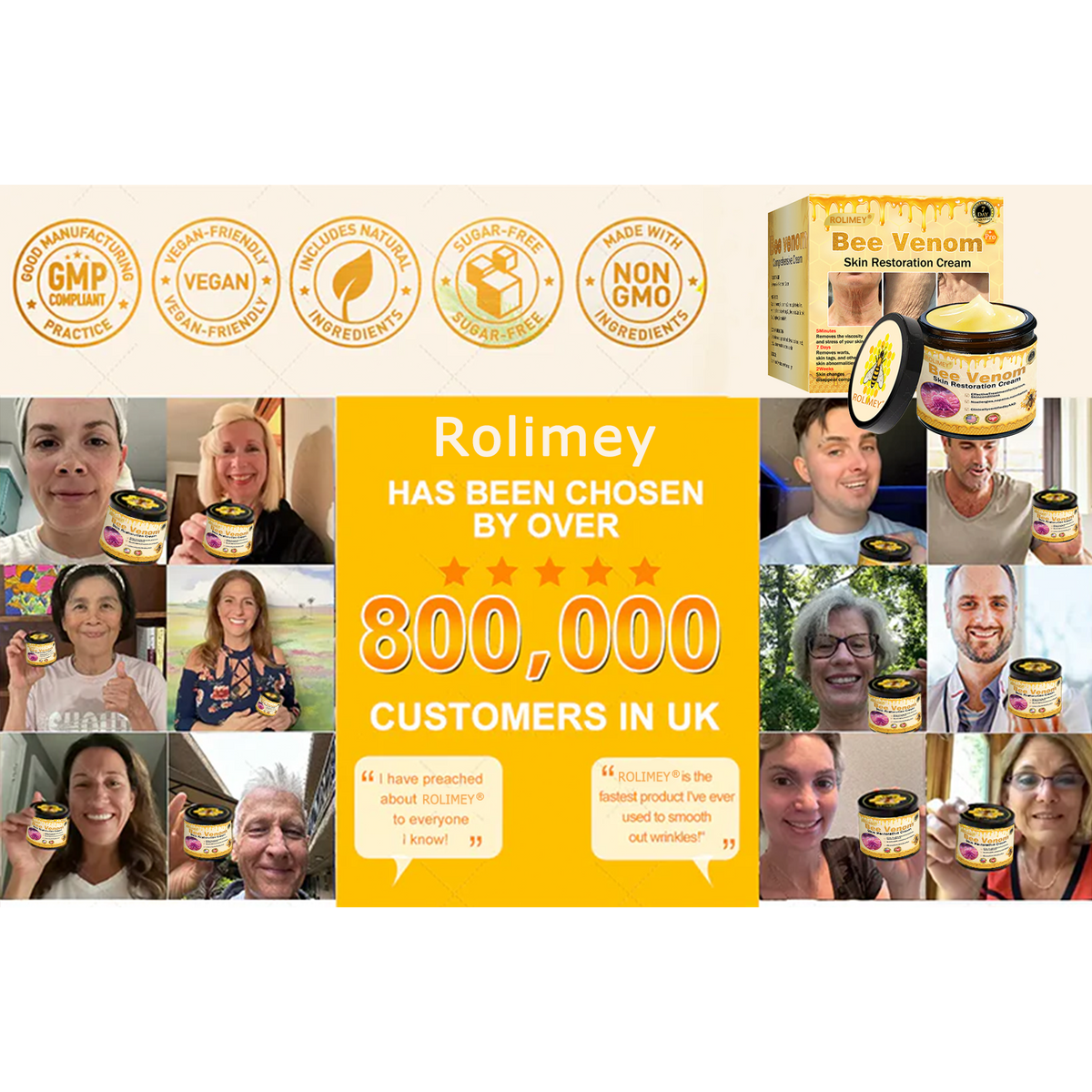 👨‍⚕️ Rolimey® Bee venom Pro Comprehensive Cream —Tightening for Skin Types 🔥
