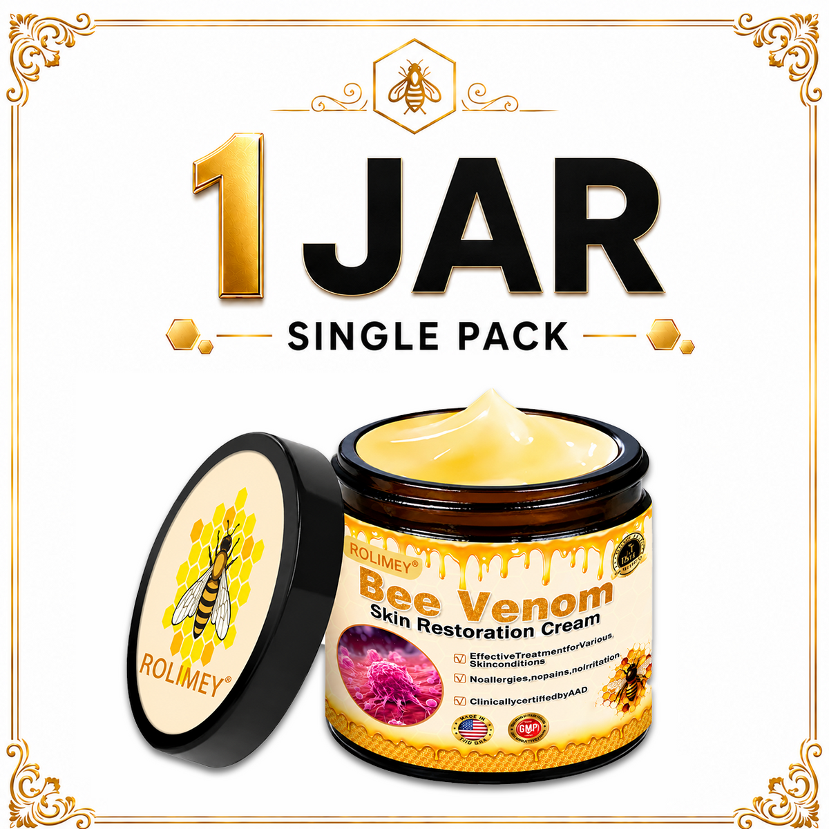 🔥Official Brand Shop丨Rolimey® Bee venom Pro Comprehensive Cream—Tightening for Skin Types
