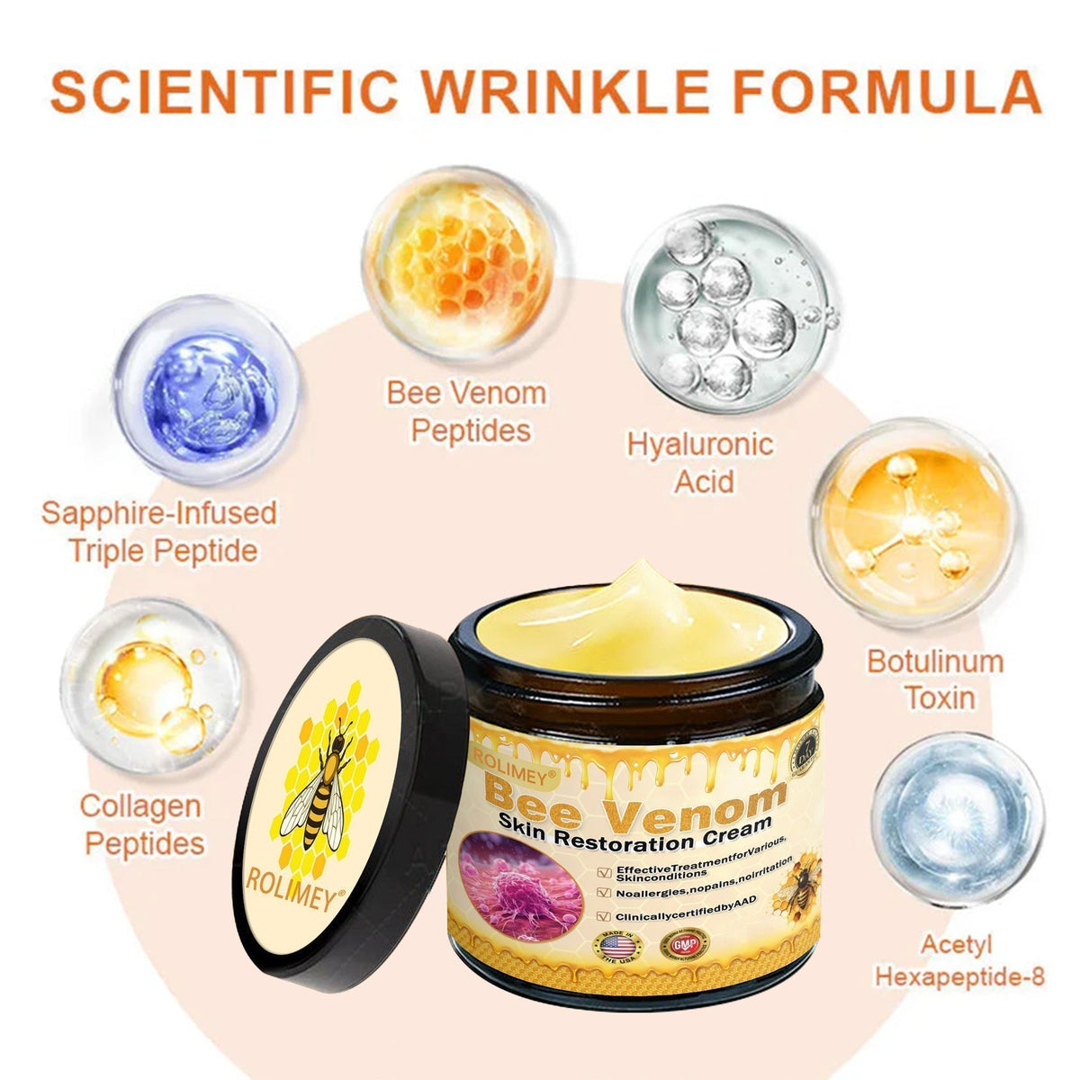 👨‍⚕️ Rolimey® Bee venom Pro Comprehensive Cream —Tightening for Skin Types 🔥