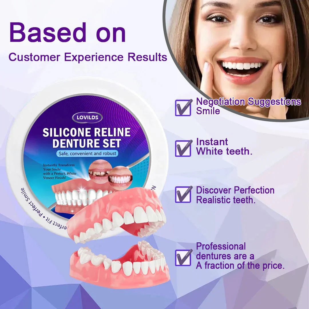 Rediscover Comfort & Confidence — Introducing the LOVILDS™ Silicone-Lined Denture Set