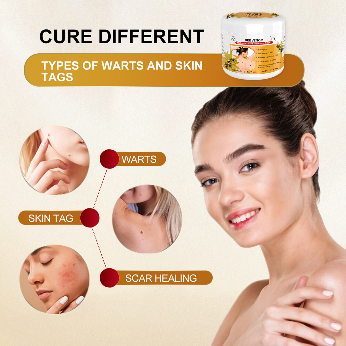 Bee Venom Mole and Wart Treatment Cream