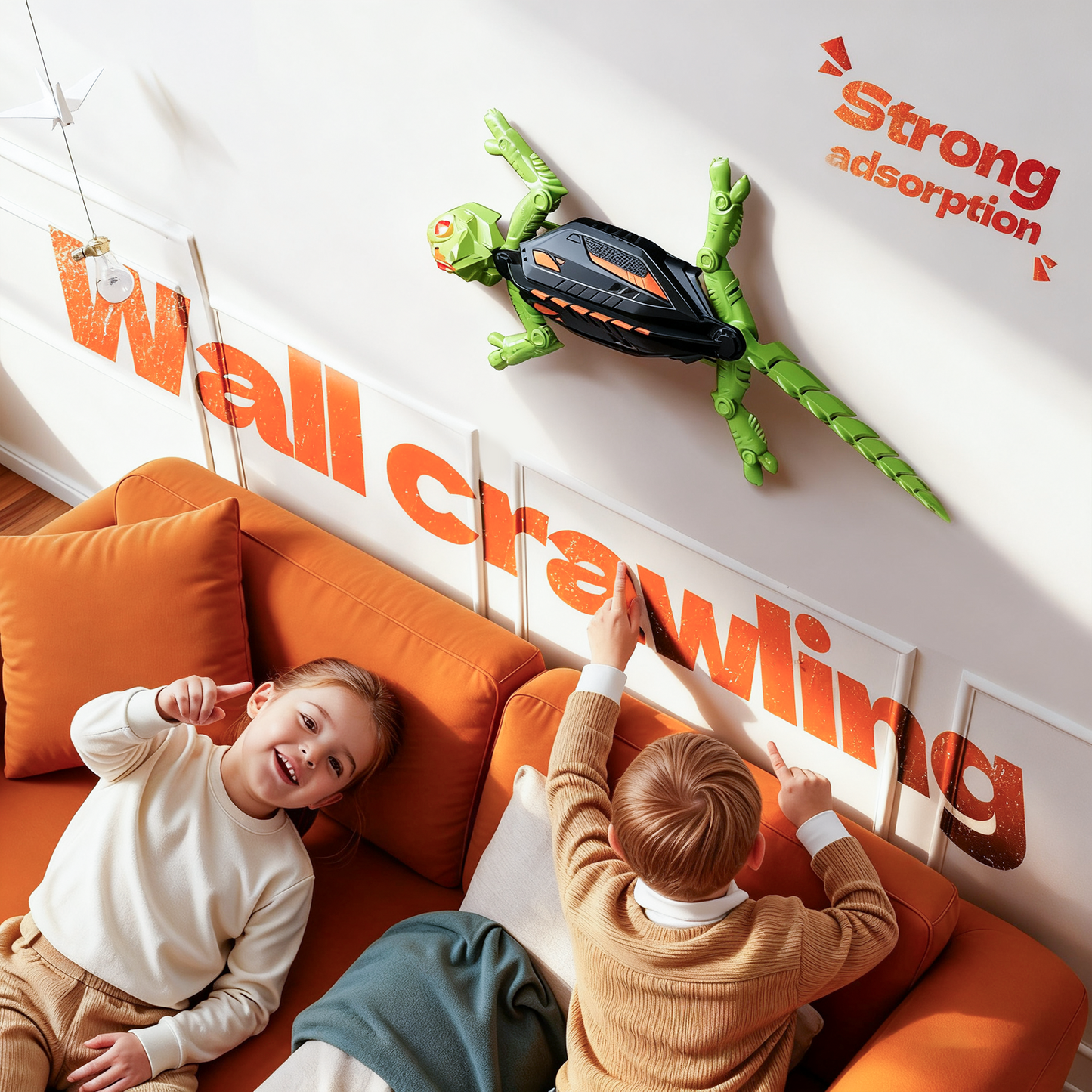 Wall Crawler Gecko - LED RC Toy for Indoor Family Fun & Prank Gifts