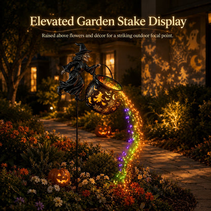 🎃 Halloween Witch Cauldron Garden Light – Magical Outdoor Yard Decor 🧙‍♀️✨