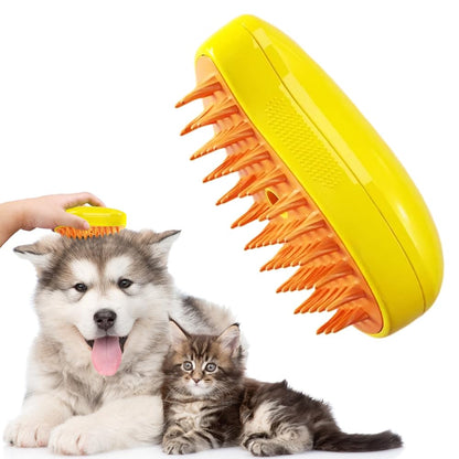 Cozyk™ Patented Exclusive Rechargeable Steam Pet Brush (95°F-113°F) for Pet Bathing