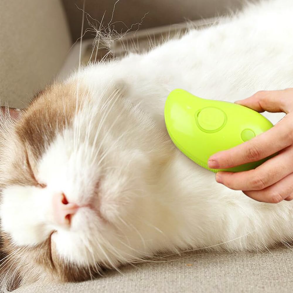 Cozyk™ Patented Exclusive Rechargeable Steam Pet Brush (95°F-113°F) for Pet Bathing