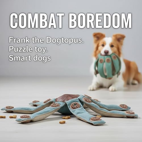 Octopus Dog Toy, the perfect solution for bored dogs; an interactive octopus toy for large breeds; a teething toy for puppies; a durable, challenging chew toy
