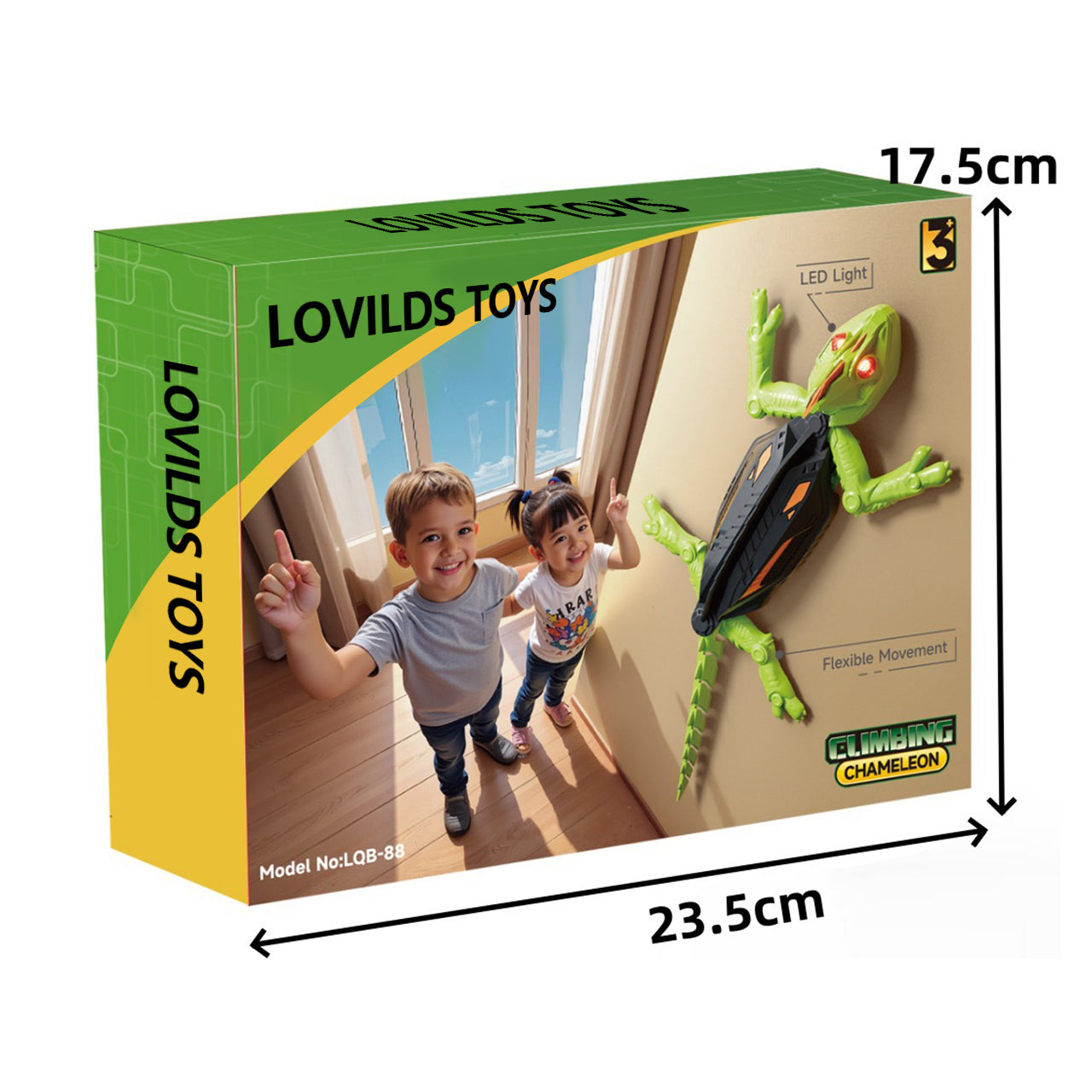 Wall Crawler Gecko - LED RC Toy for Indoor Family Fun & Prank Gifts
