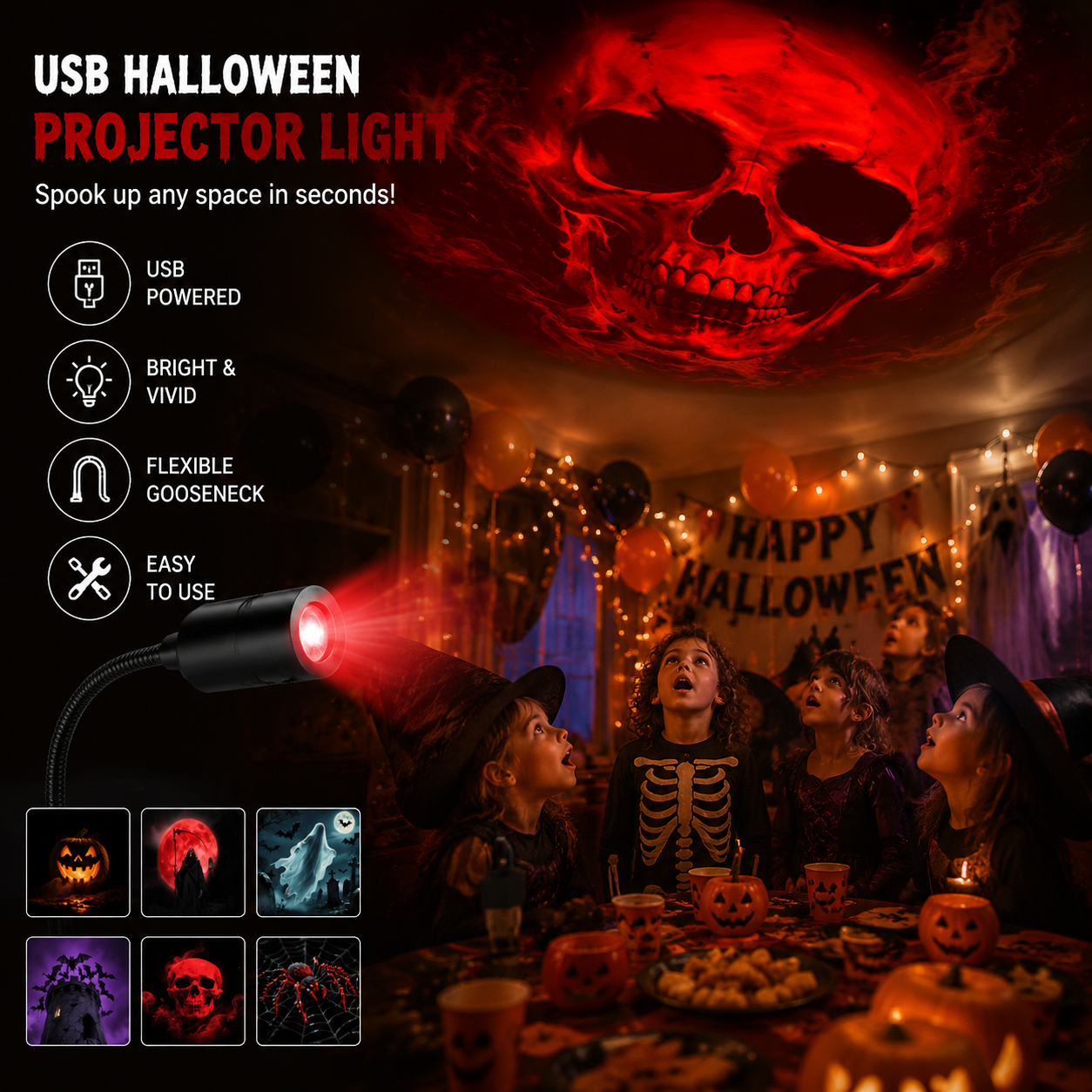 🎃 Plug It In. Watch Your Room Come Alive With Halloween Magic💀Halloween 6-Disc Set