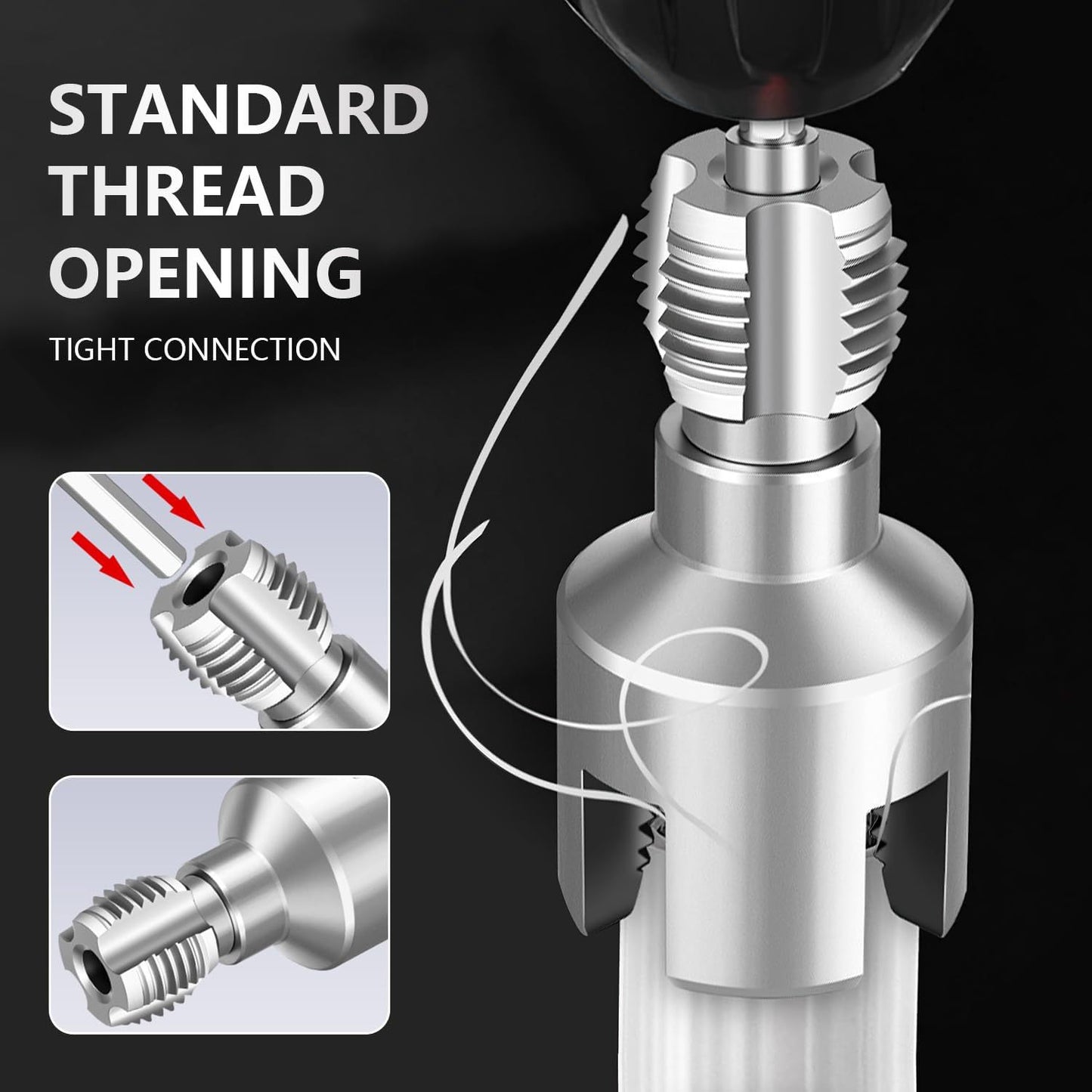 3PCS Pipe Threading Tool Kit (1", 1-1/4", 1-1/2") with 1/4" Hex Shank Pilot Drill Bit for Wood, Plastic & DIY Projects
