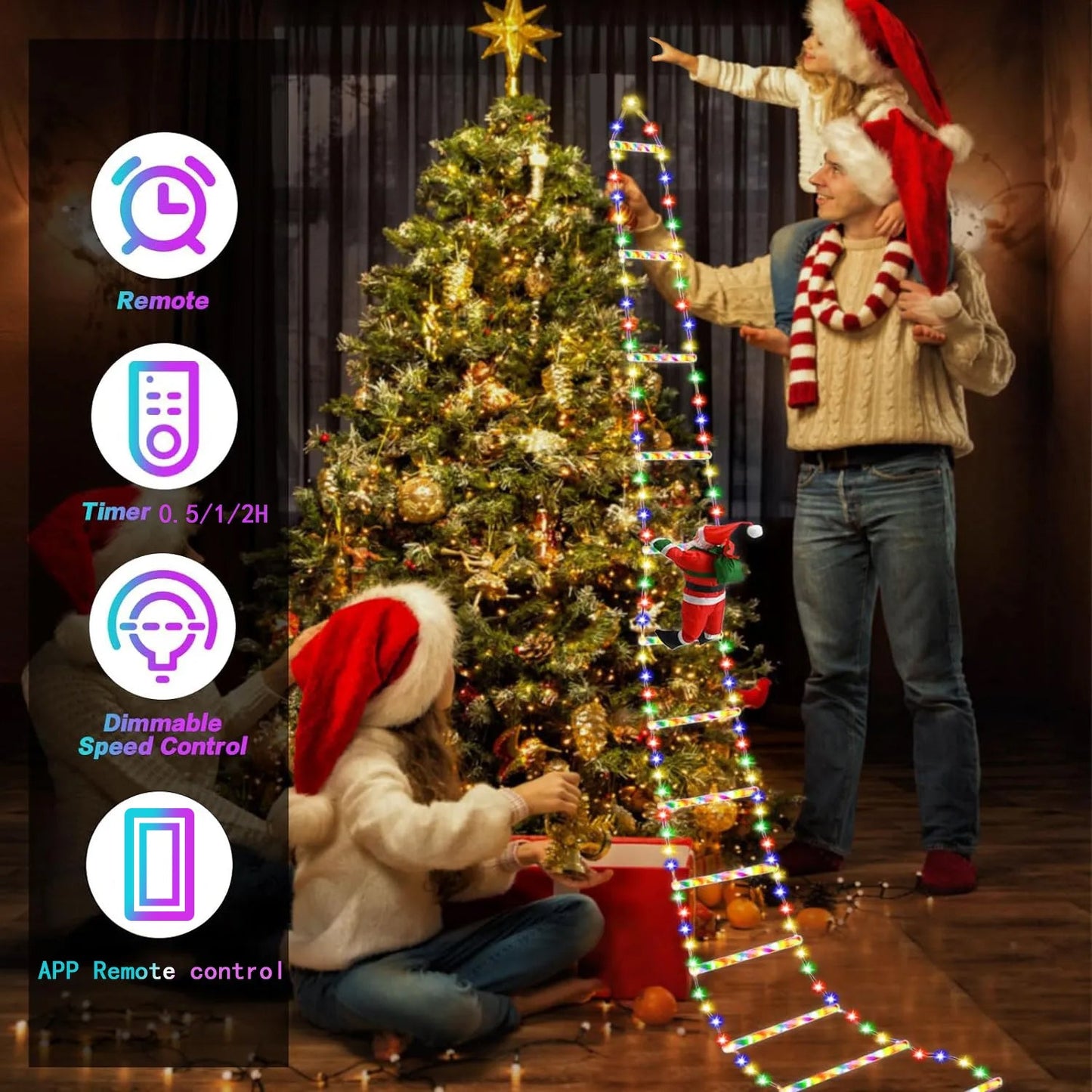 🎄2025 Christmas Sales🎅2025 Christmas Santa Climbing Stairs Light
