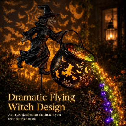 🎃 Halloween Witch Cauldron Garden Light – Magical Outdoor Yard Decor 🧙‍♀️✨