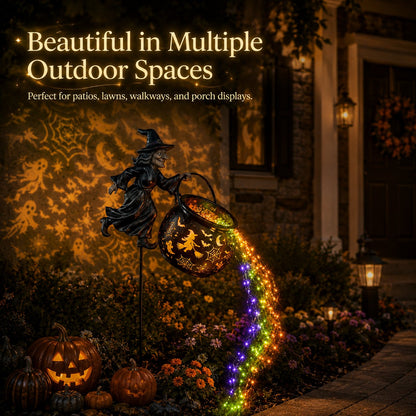 🎃 Halloween Witch Cauldron Garden Light – Magical Outdoor Yard Decor 🧙‍♀️✨