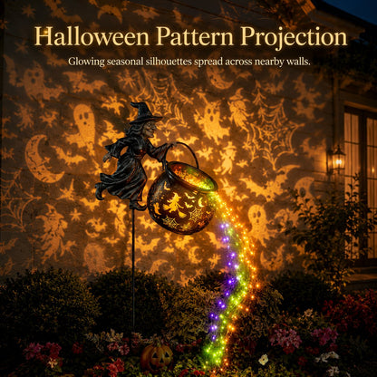 🎃 Halloween Witch Cauldron Garden Light – Magical Outdoor Yard Decor 🧙‍♀️✨