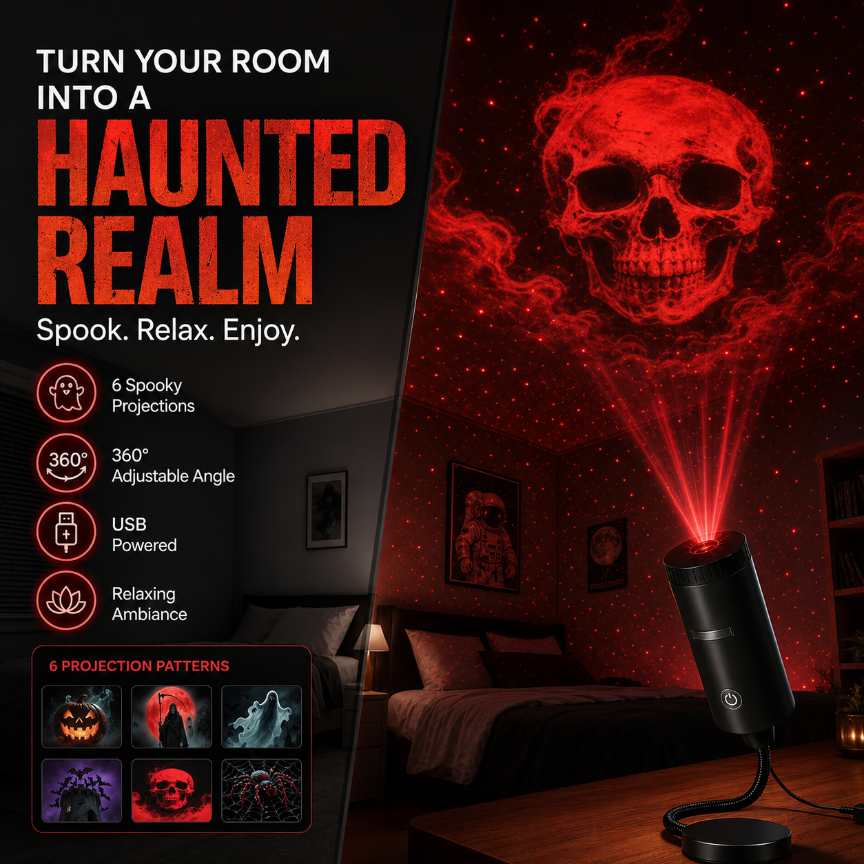 🎃 Plug It In. Watch Your Room Come Alive With Halloween Magic💀Halloween 6-Disc Set