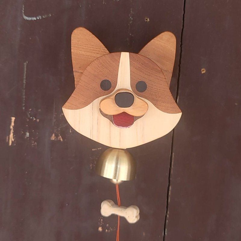 Handcrafted Wooden Shiba Inu Doorbell Wind Chime