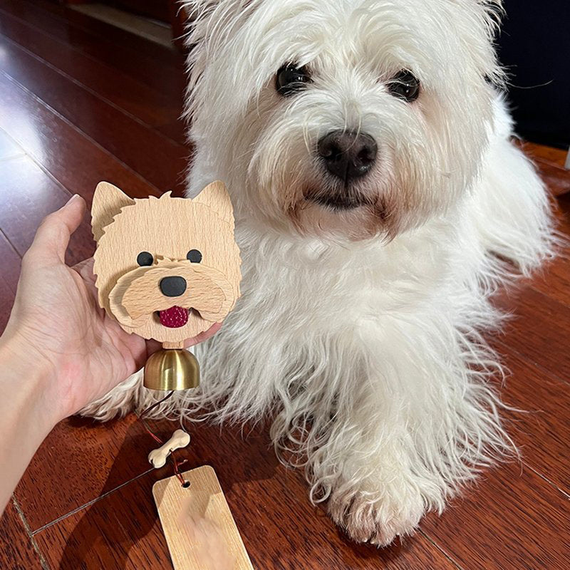 Handcrafted Wooden Shiba Inu Doorbell Wind Chime